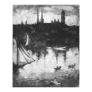 William Meyerowitz Gloucester Sunset Etching For Sale