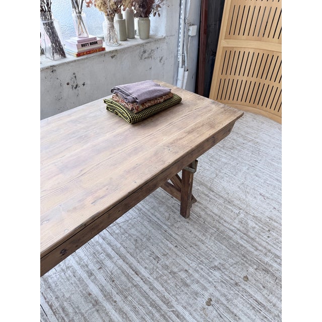 Pine Farmhouse Folding Table, 1950s For Sale - Image 11 of 18