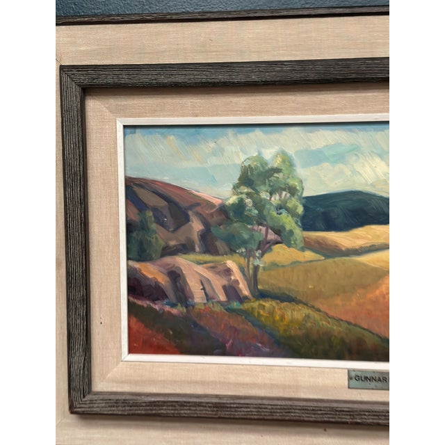 Gunnar Munther, Landscape, 1950s, Oil on Panel, Framed For Sale - Image 16 of 18