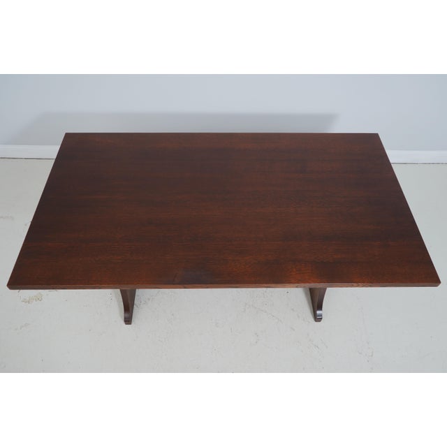 Mission Stickley Mission Oak Keyhole Trestle Dining Table For Sale - Image 3 of 14