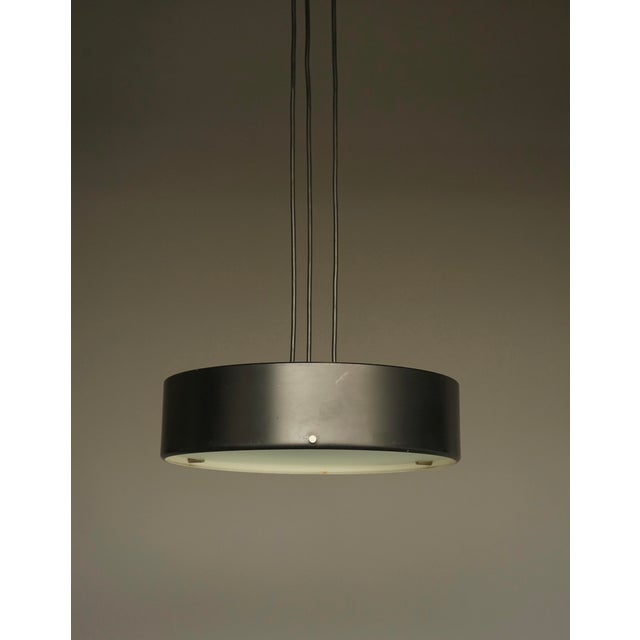 Mid-Century Modern Mid-Century Italian Ceiling Pendant Light in Glass and Metal by Bruno Gatta for Stilnovo, 1950s For Sale - Image 3 of 15