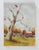 American Small 1990s Farm Landscape Red Barn Apple Tree Painting For Sale - Image 3 of 4