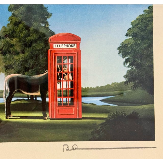 Richard Deyber Limited Edition Lithograph Donkey in Telephone Booth For Sale - Image 4 of 4