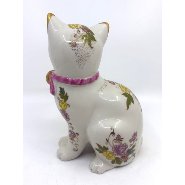 Ornamental & Decorative Materials Vintage Gold Leaf “Prosperity” Floral Kitten/ Cat Statue by Franklin Mint For Sale - Image 7 of 7