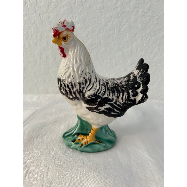 1950s Mid-Century Ceramic Rooster Figurines, a Pair For Sale - Image 5 of 8