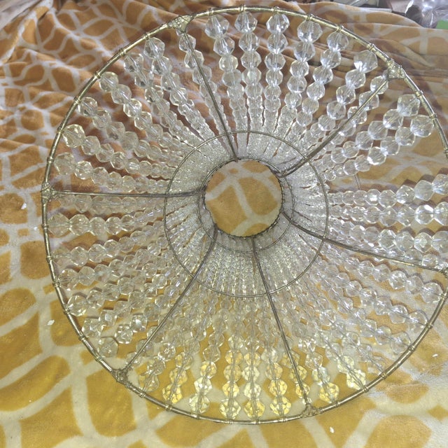 1940's Large Hollywood Regency Crystal Beaded Bell Shade 10" by 14" For Sale - Image 12 of 12