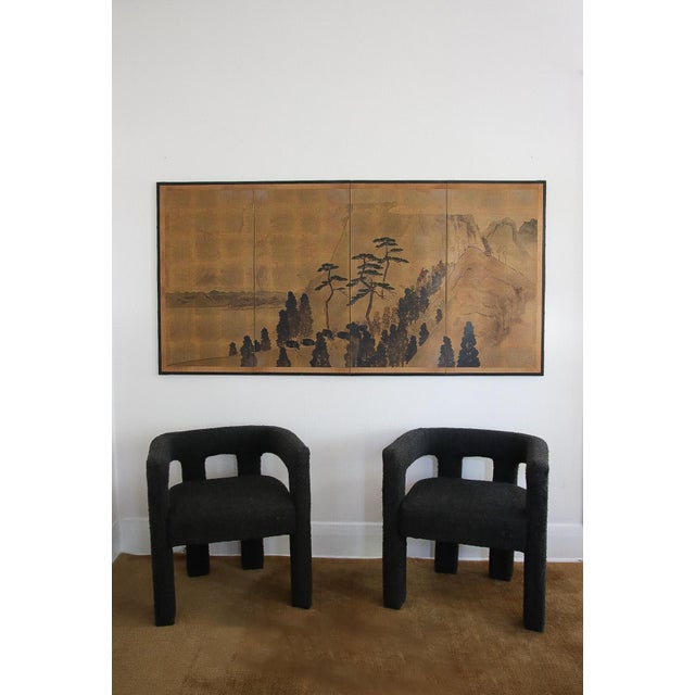 Vintage Japanese Folding Screen It can be hung on wall or displayed on the floor