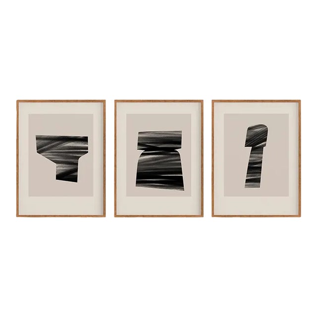 Framed Contemporary Abstract Giclee Prints - Set of 3 For Sale