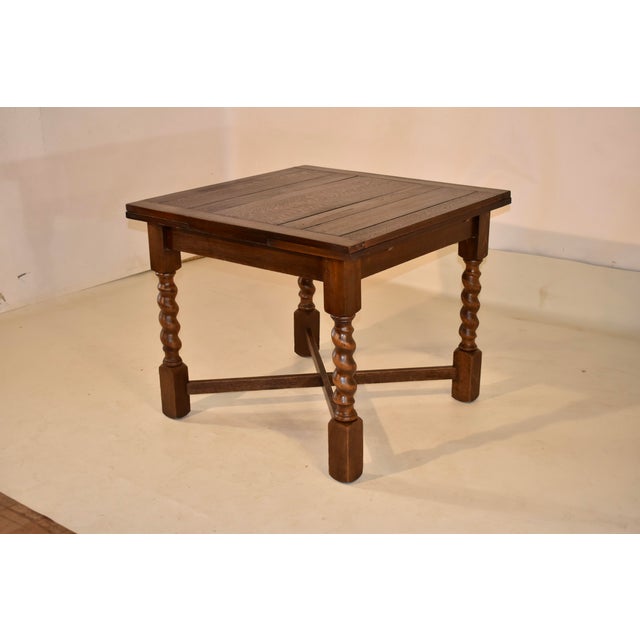 1900 - 1909 Circa 1900 English Oak Table With Two Draw-Leaves For Sale - Image 5 of 9