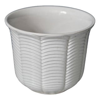 White Earthenware Cachepot from Söndgen Keramik, West Germany, 1960s For Sale
