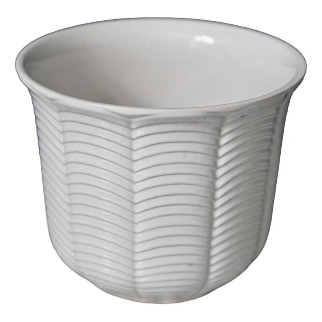 White Earthenware Cachepot from Söndgen Keramik, West Germany, 1960s For Sale
