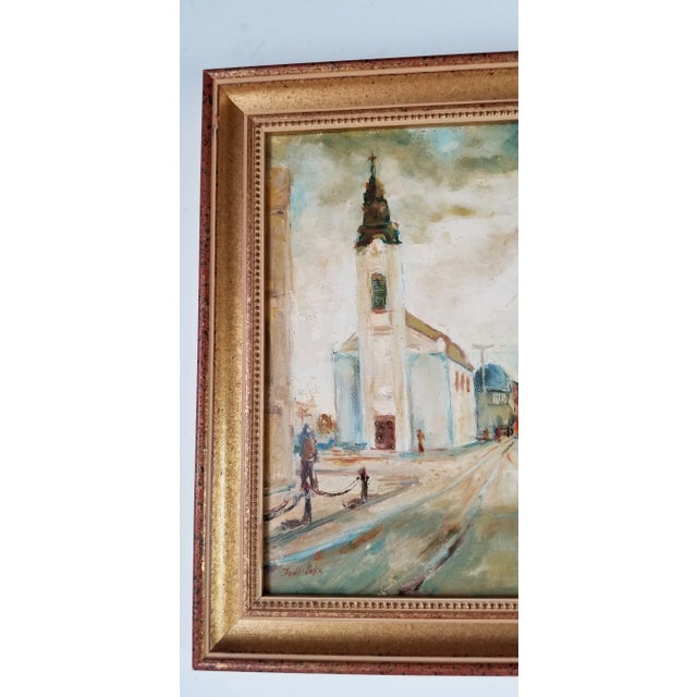 1970's Vintage Jedliezka Impressionist Paris Street Scene Oil Painting, Framed For Sale - Image 9 of 11