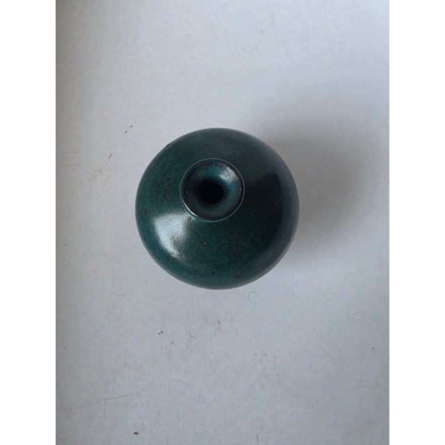 Teal Studio Pottery Vase For Sale - Image 8 of 13