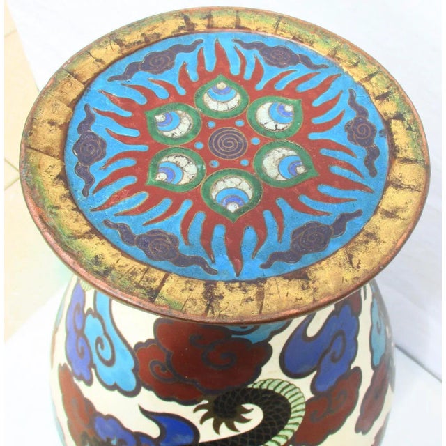 Massive Enamel Vase Late 19th Century Japan For Sale - Image 12 of 13