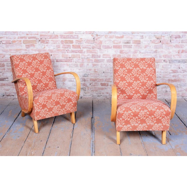 Set of Vintage Art Deco Armchairs by J. Halabala for Up Závody, Czech, 1930s , Set of 2 For Sale - Image 3 of 15