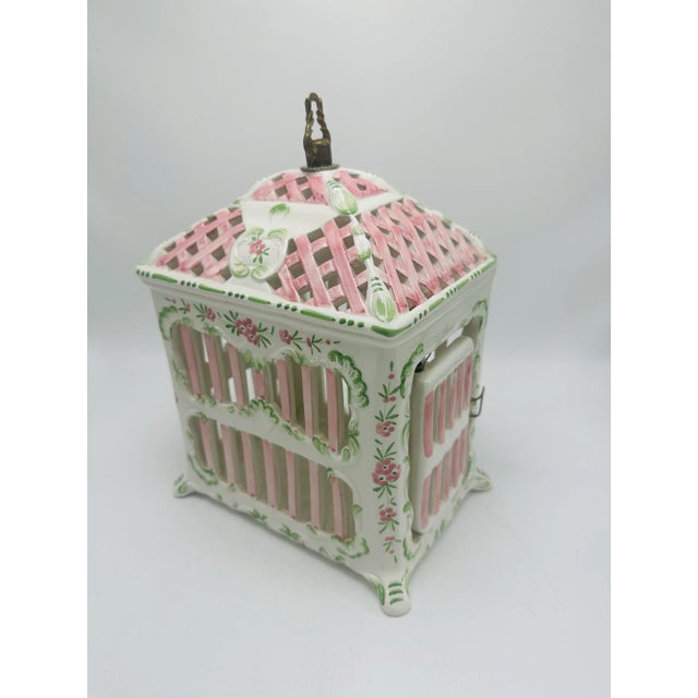 Vintage Ceramic Birdcage For Sale - Image 4 of 8