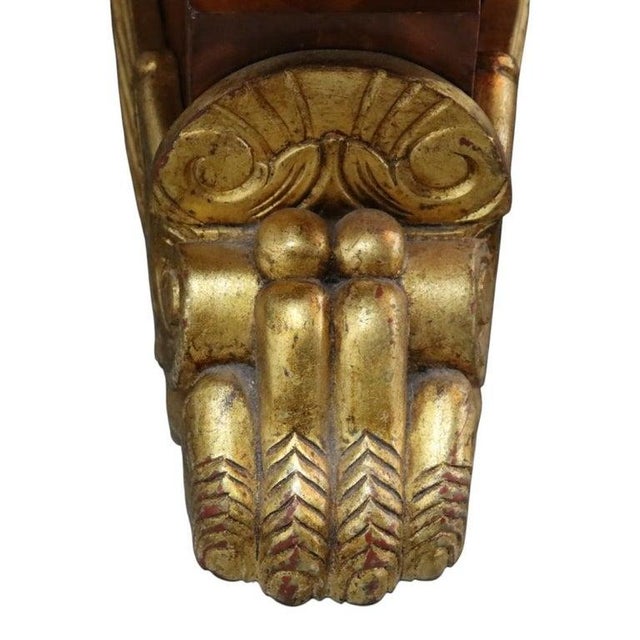 South African Custom Made Pierre Cronje Flame Mahogany & Gilt Wood Round Table For Sale - Image 6 of 8