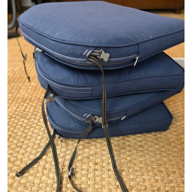 Dark Gray Outdoor Dining Table & Chairs W/ Cushions For Sale - Image 8 of 11