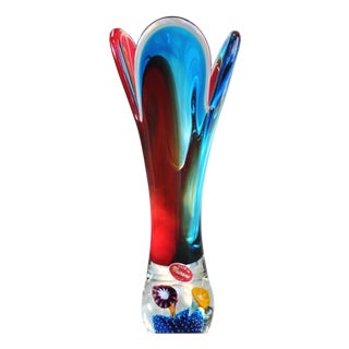 Vintage Sommerso Murano Glass Vase, Italy, 1960s For Sale