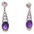 1920s Edwardian 21ct Amethyst Platinum Drop Earrings With Diamond Accents, Pair For Sale