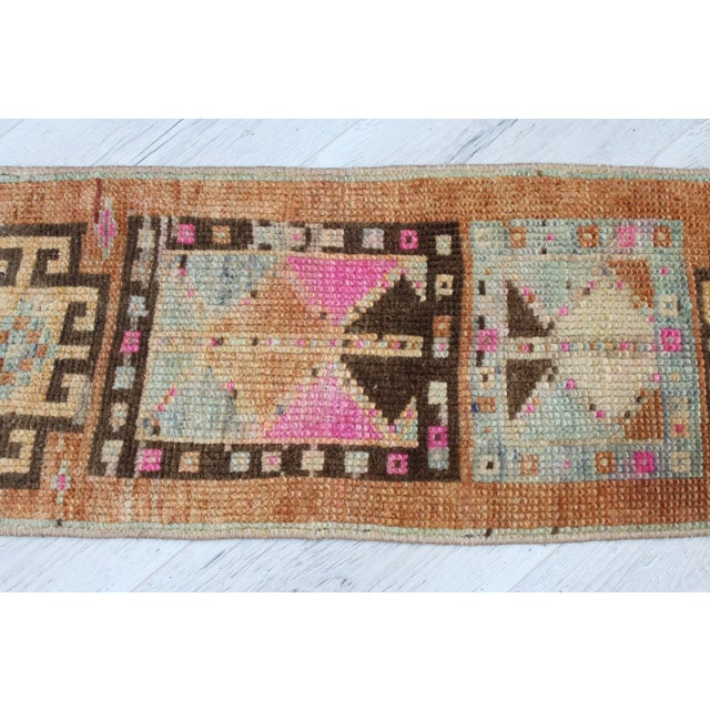 Traditional Mini Turkish Rug -12"x31" For Sale - Image 3 of 10
