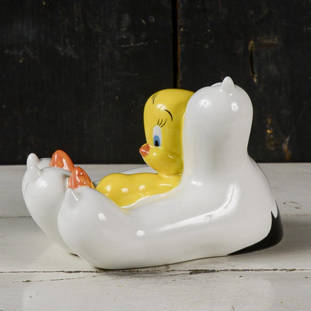 Ceramic Titti Sculpture Piggy Bank on Sylvester's Paw For Sale - Image 7 of 9