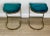Chic set of stools manufactured in the late 1980's by well known maker, Cal-Style. Teal velvet covered seat with a...