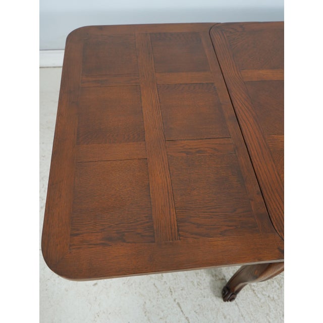 Brown Vintage Parquetry French Provincial Oak Dining Table & 6 Chairs For Sale - Image 8 of 18