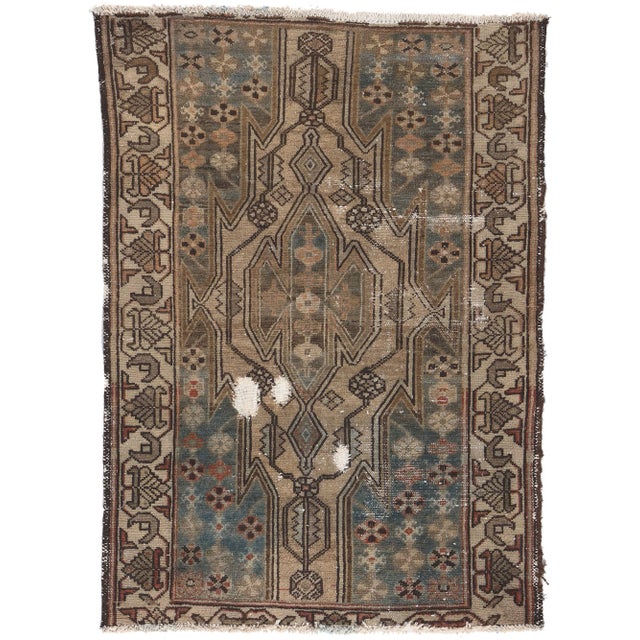 Early 20th Century Antique Worn Persian Hamadan Rug, 02'06 X 03'06 For Sale - Image 10 of 10