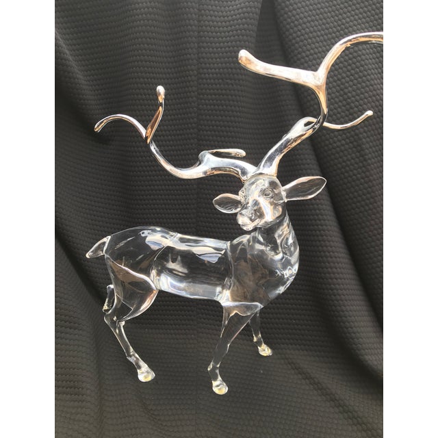 Vintage Lucite and Silver Deer Family Sculptures - Set of 4 For Sale - Image 4 of 9