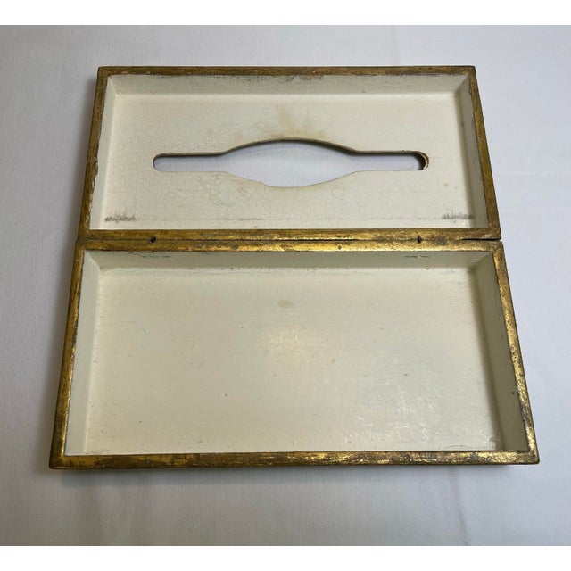 Vintage Florentine Gilt Wood Tissue Box For Sale - Image 4 of 4