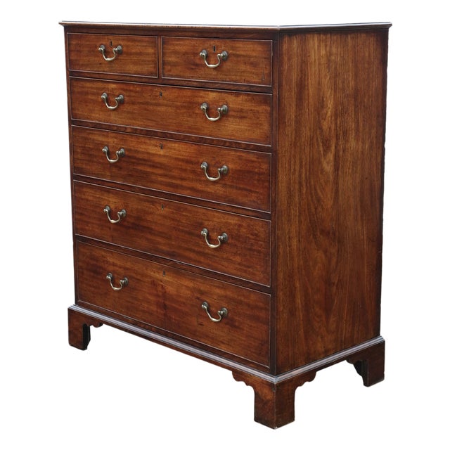Large Antique Georgian Mahogany Chest of Drawers, Late 18th Century For Sale