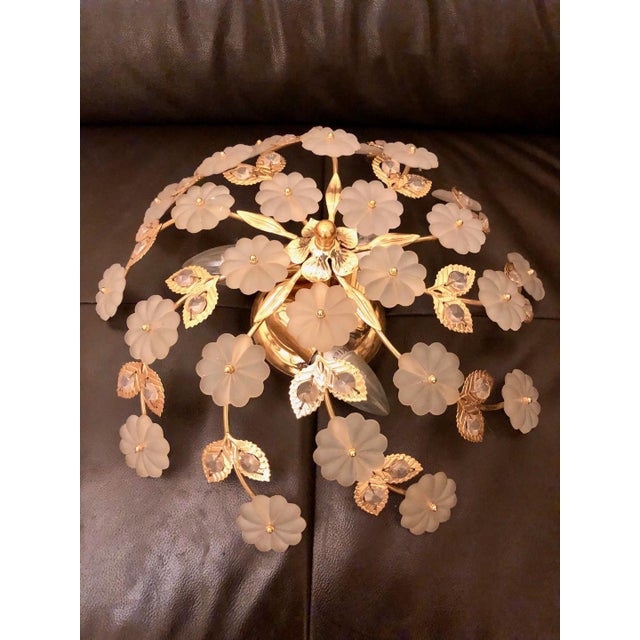 1970s Large Mid-Century Ceiling Lamp in Murano Glass with Floral Pattern by Ernst Palme, Germany, 1970s For Sale - Image 5 of 12