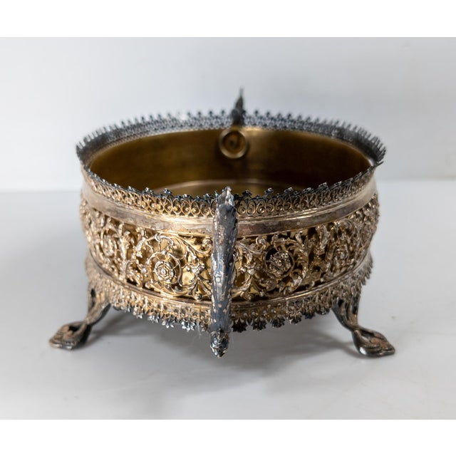 19th Century Victorian Silverplate Centerpiece Jardiniere Planter For Sale In New York - Image 6 of 14