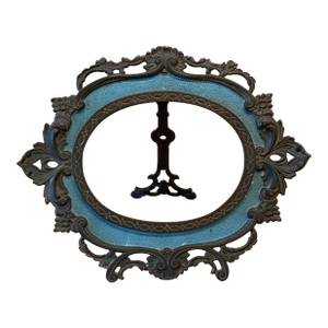 Exquisite Antique Victorian Brass & Iron Works Picture Frame Ornate 13” X 10” X 1"
