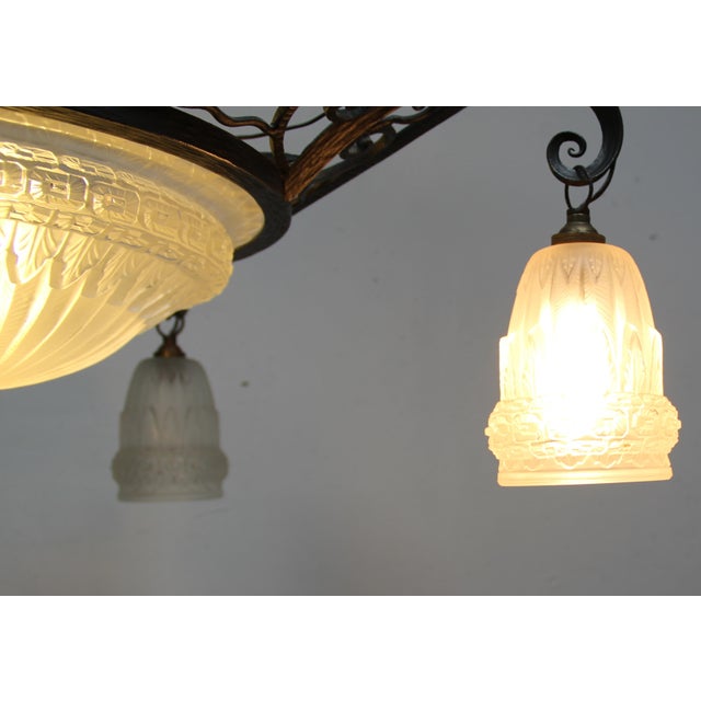 Art Deco Hanging Lamp by Schneider, 1930s For Sale - Image 4 of 8