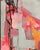 Colorful abstract on a cradled wood panel ready to hang. Vibrant shapes and lines capture the viewer to pause and look...
