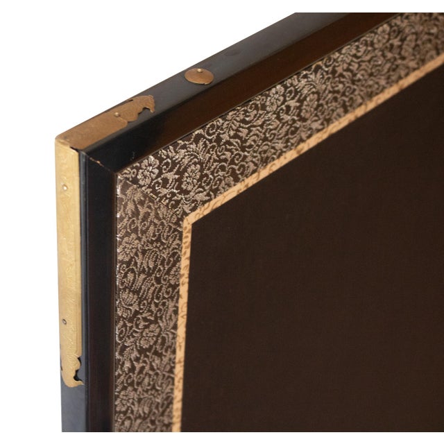 1960s Shōwa Era Japanese Painted Silk Byobu Screen "Magnolia" For Sale - Image 14 of 17