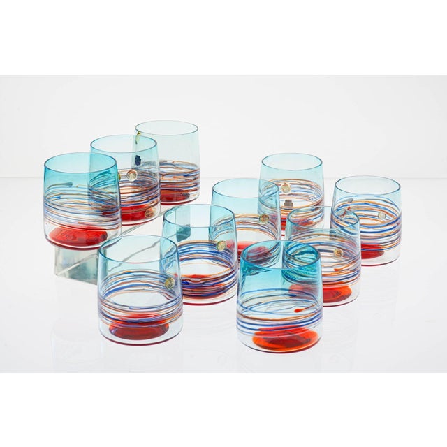 Mid-Century Modern Young Collection Tumblers from Cenedese Murano, 1960s, Set of 10 For Sale - Image 3 of 18
