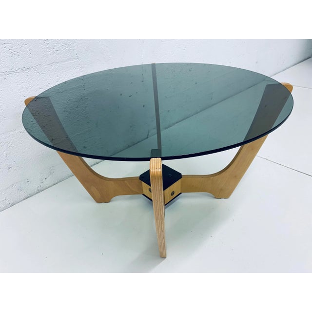 Odd Knutsen Midcentury Danish Modern Beech Wood and Glass Top Coffee Table For Sale - Image 4 of 13