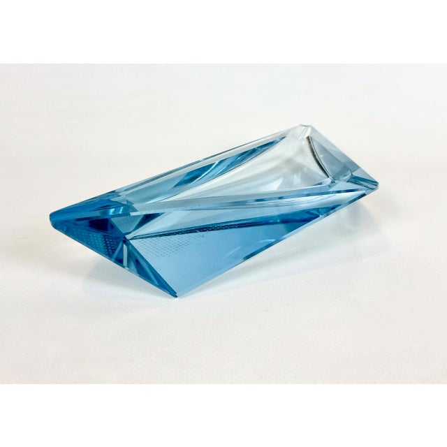 Art Deco Blue Glass Ashtray by Moser, 1930s For Sale - Image 6 of 14