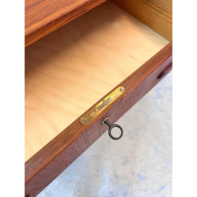 Teak Chest of Drawers with Lock, Denmark, 1960s For Sale - Image 3 of 11