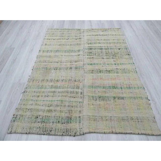 Modern Vintage Modern Turkish Rag Rug - 4′7″ × 6′2″ For Sale - Image 3 of 6
