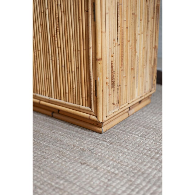 Small Fluted Bamboo Sideboard and Mirror, 1970s, Set of 2 For Sale - Image 10 of 12