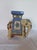 Vintage Elephant Shaped Ceramic Garden Stool or Plant Stand dimensions: Hell blue and ivory\.\. H-22cm, W-22cm, D-10cm...