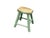 Rustic Bold Distressed Light Sage Green 4 Legs Wood Stool Side Table Stand For Sale - Image 12 of 15