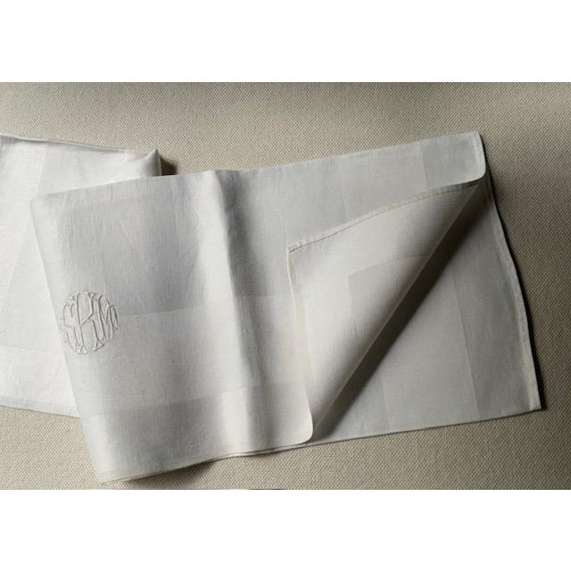 Antique French Linen Dinner Napkins, Monogrammed, Set of 6 | C. 1900s For Sale - Image 12 of 18