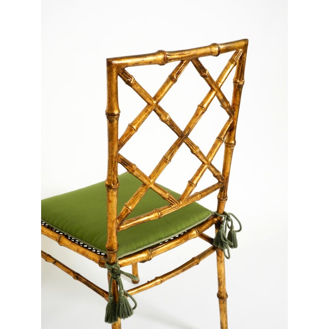 Regency Metal Chairs in Faux Bamboo with Golden Surface, 1970s, Set of 2 For Sale - Image 12 of 18