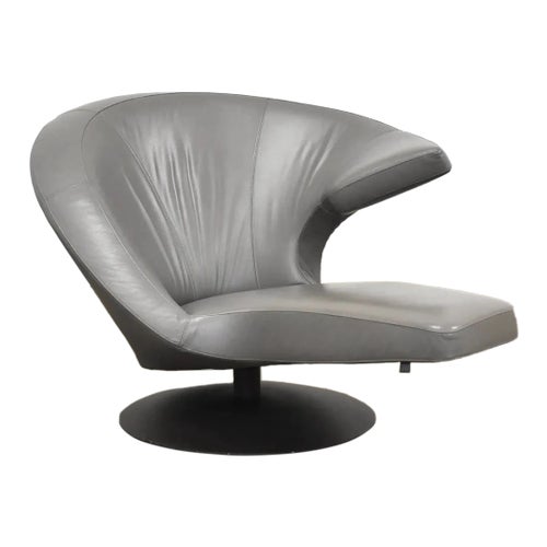 Parabolica Swivel Chair Chaise Leolux Grey Leather