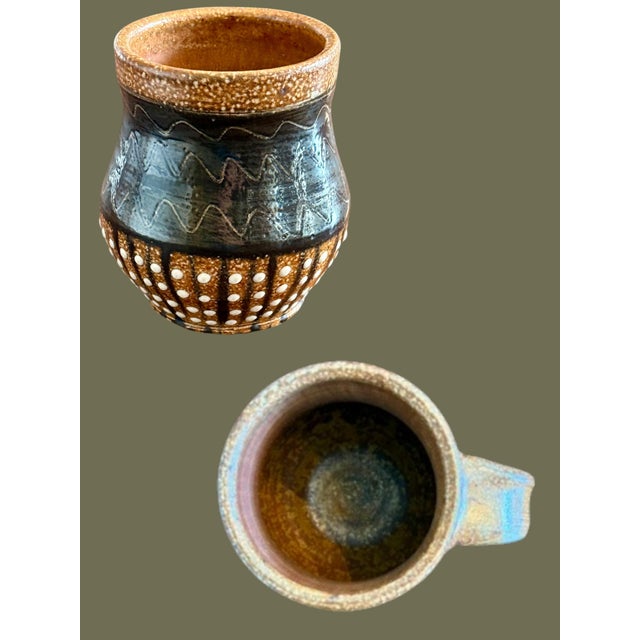 Late 20th Century Lovejoy Pottery Nc Studio Mug-Signed-Handmade-Rustic Wabi Sabi Ceramic-Artisan For Sale - Image 9 of 9